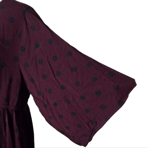 Torrid Babydoll Stretch Challis Top Burgundy With Navy Blue Polka Dots Size 2 2X - Picture 6 of 11